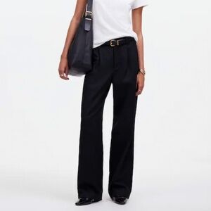 NWT - Madewell Slouchy Straight Pants in Drapey Twill - Black